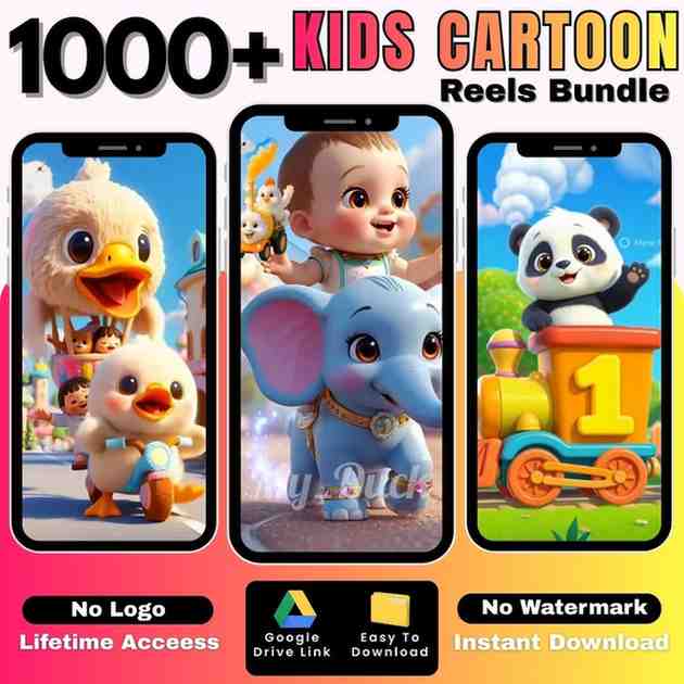 1000+ Kids Cartoon Reels Bundle