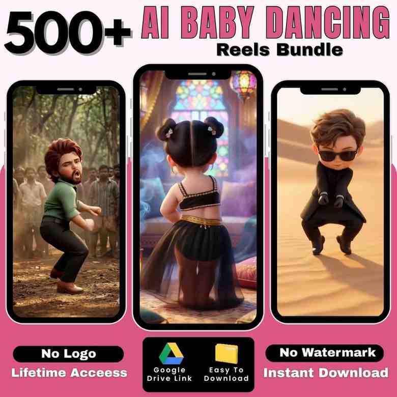 500+ AI Baby Dancing Reels Bundle
