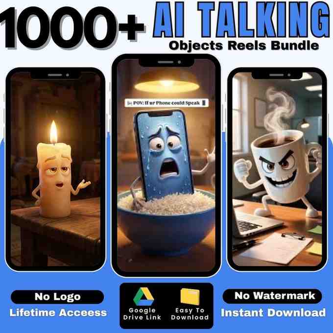 1000+ AI Talking Objects Reels Bundle