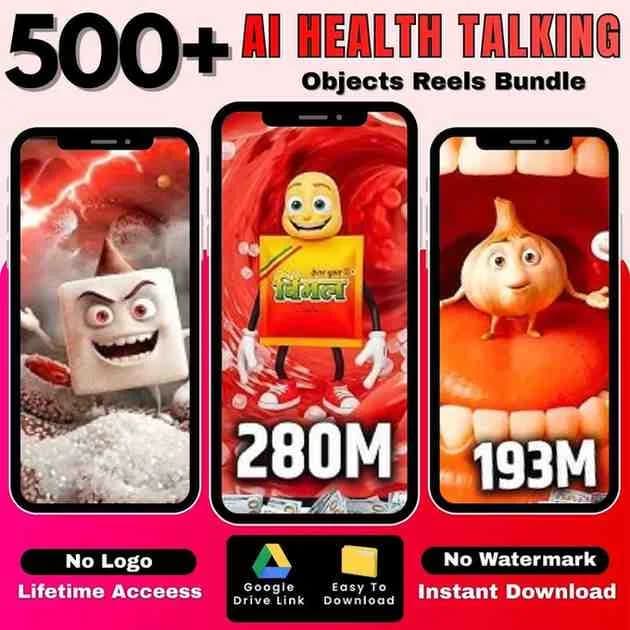 500+ AI Health Talking Reels Bundle