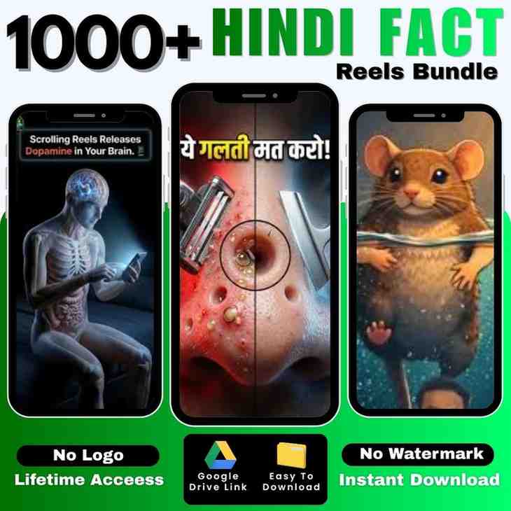 1000+ Hindi Fact Reels Bundle