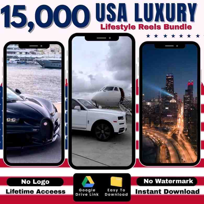 15,000+ USA Luxury Lifestyle Reels Bundle